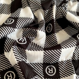 2×2 FDY RIB Print Knit Fabric For Summer Clothing Garment插图2