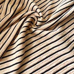 Knit Spandex Fabric With Black Strip Design For Dress Garment插图