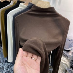 1×1 Rib Delong Velvet Knitted Fabric For Winter Underwear Clothing插图3